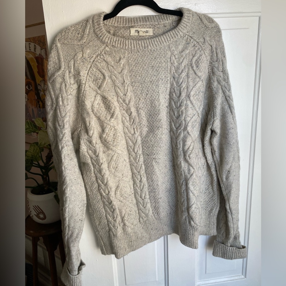 Men’s wool Madewell fisherman sweater